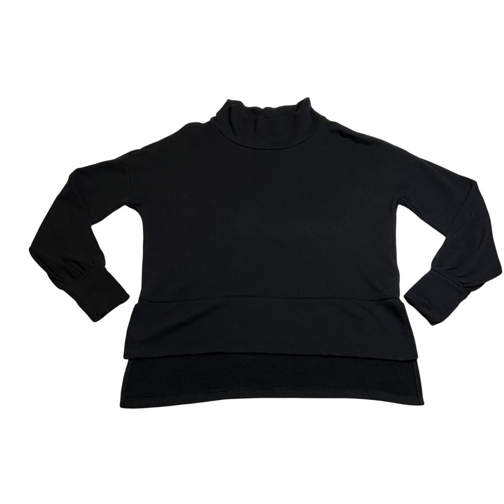 Caslon Mock Neck Sweatshirt Size Medium Minimalist Casual Neutral Layers Cotton